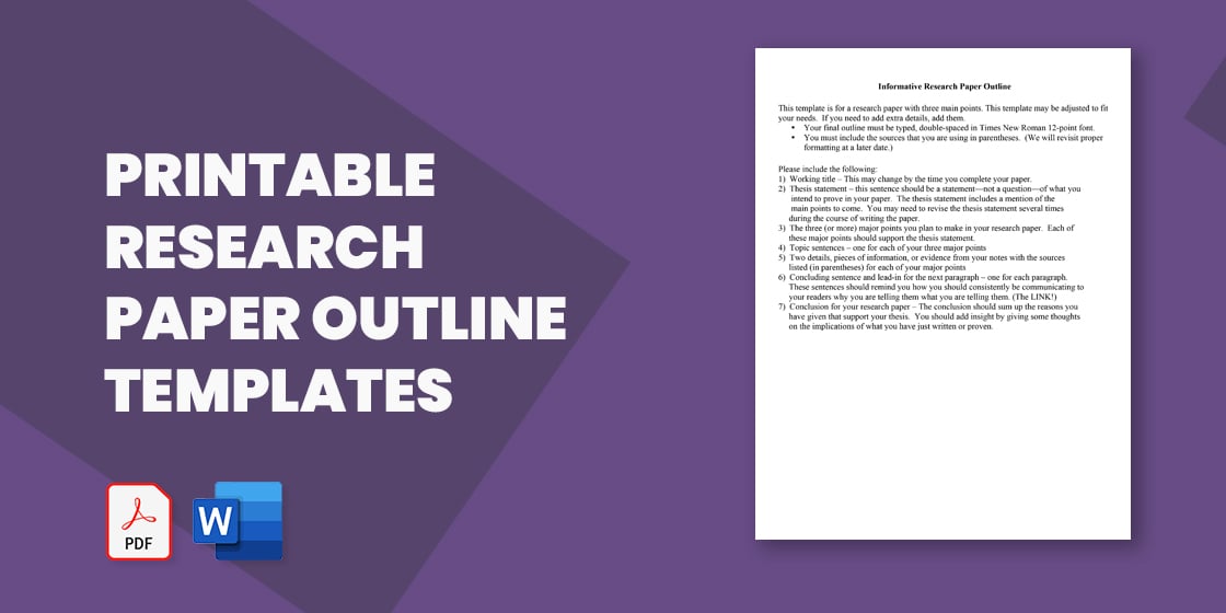 research paper outline template download