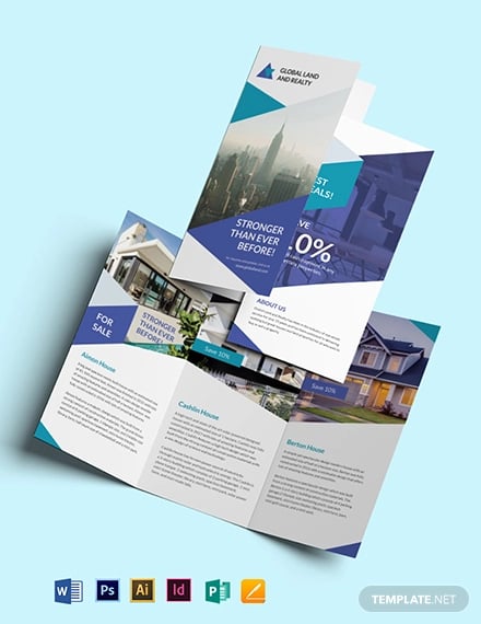 business landscape trifold brochure template