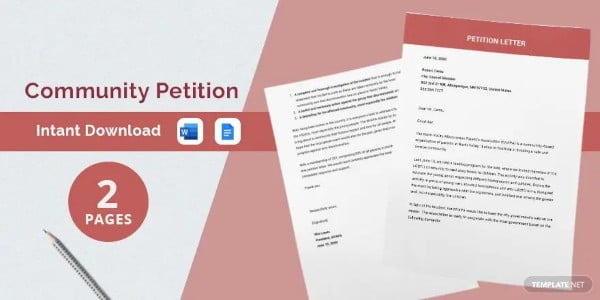 community petition template