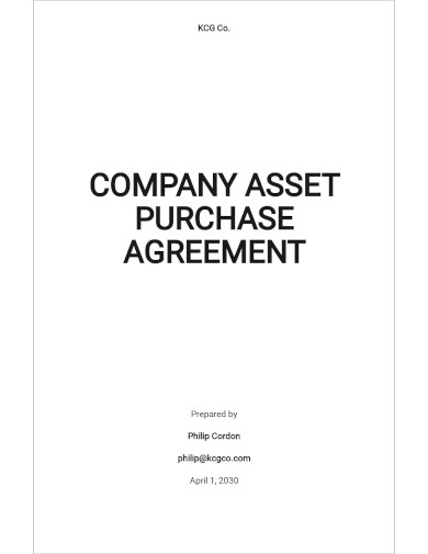 company asset purchase agreement template