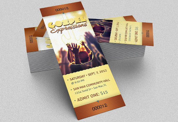 convention event ticket mockup template