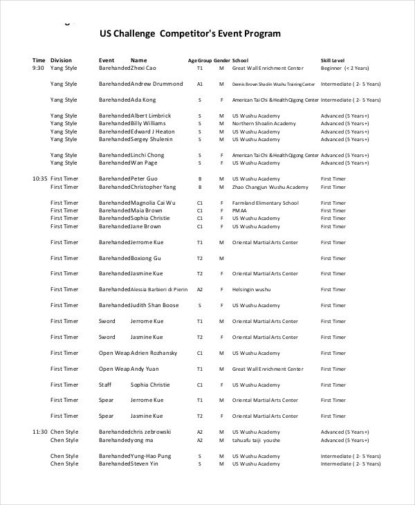 Free 46+ Event Program Templates, PSD, AI