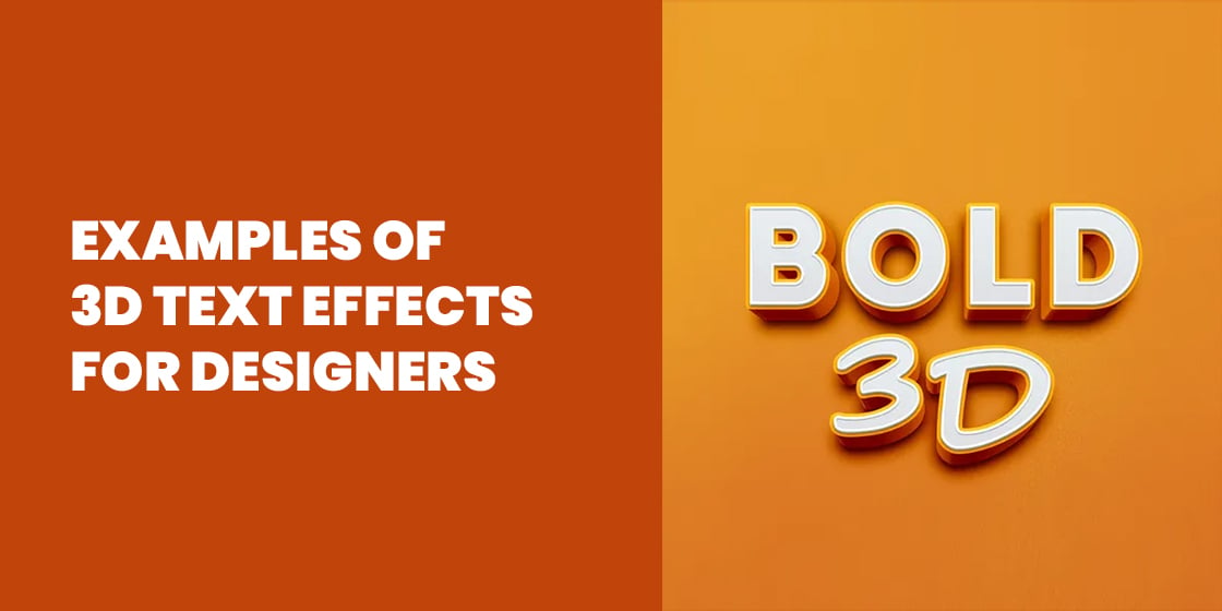 examples of 3d text effects for designers