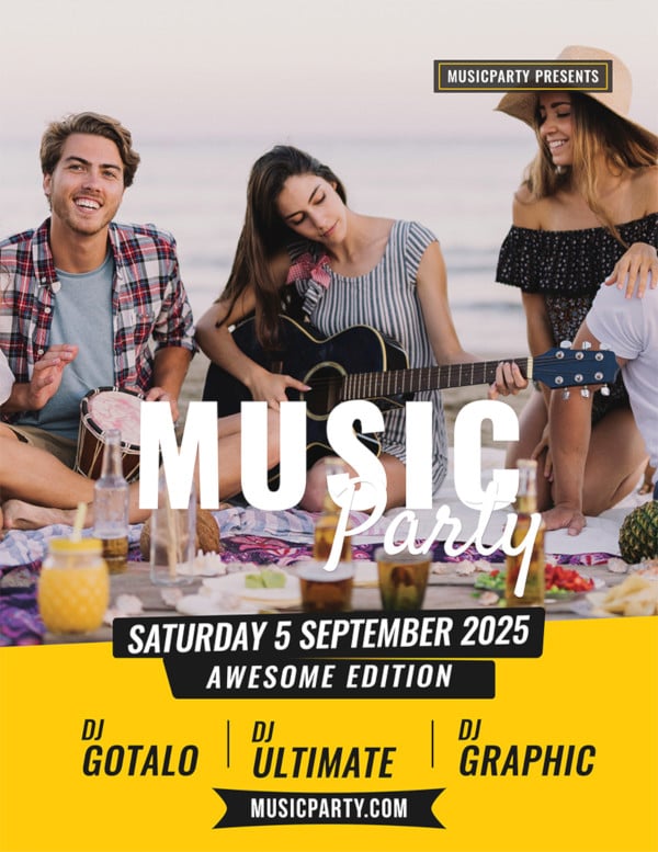 free music party flyer template