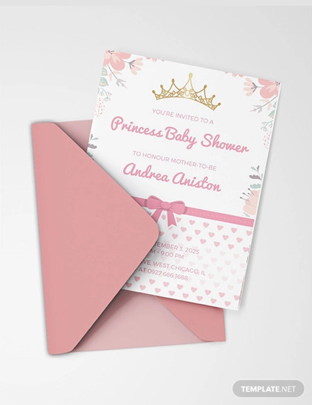 free princess baby shower invitation template