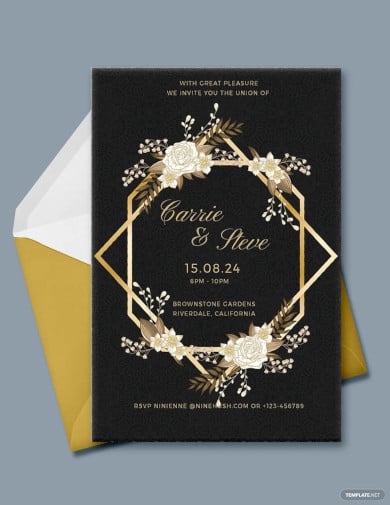 gold wedding invitation template