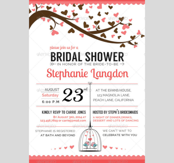 illustrated bridal shower invitation