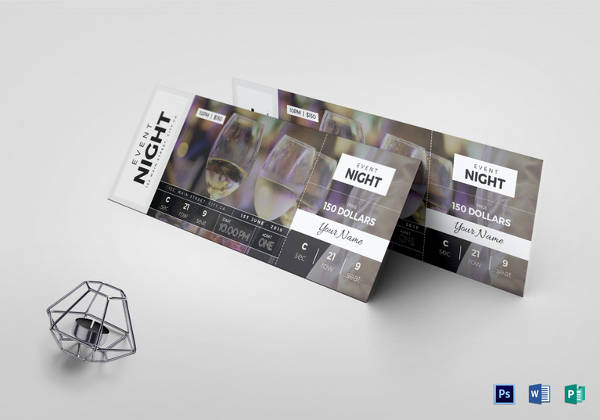 multipurpose event ticket in psd