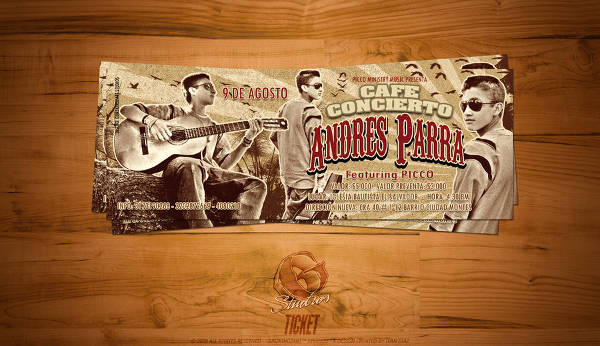 musical party ticket mockup