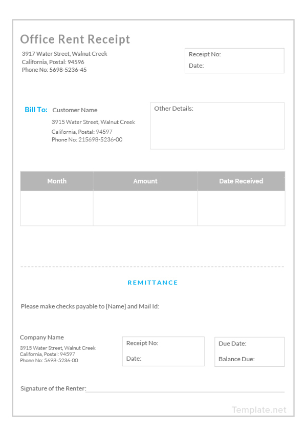 15 Rent Receipt Templates Doc Pdf 0105