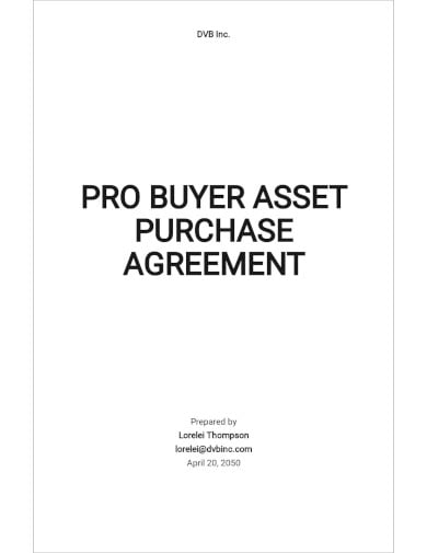 pro buyer asset purchase agreement template