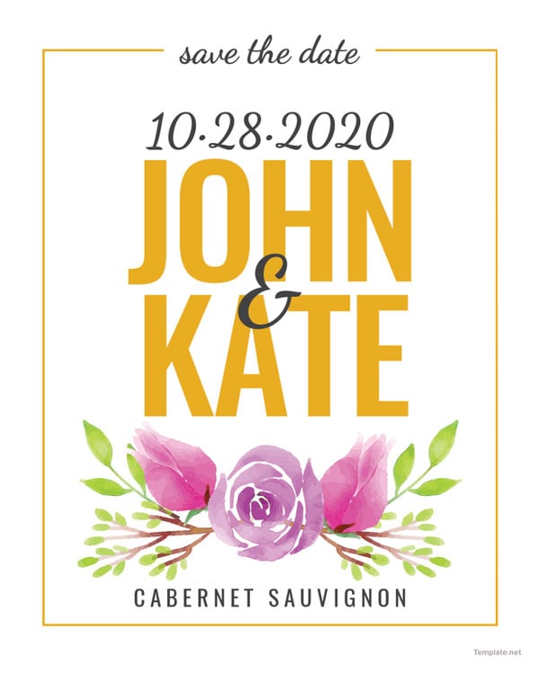 save the date wine label template
