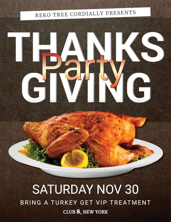 thanksgiving party flyer template