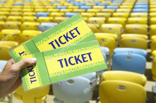 tickets holding in empty stadium
