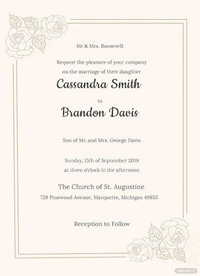 traditional wedding invitation template
