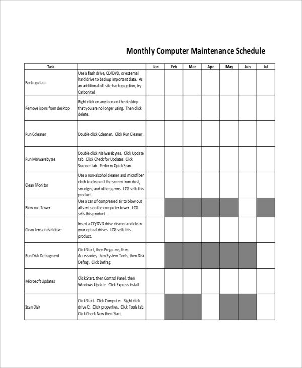 35 Schedule Templates
