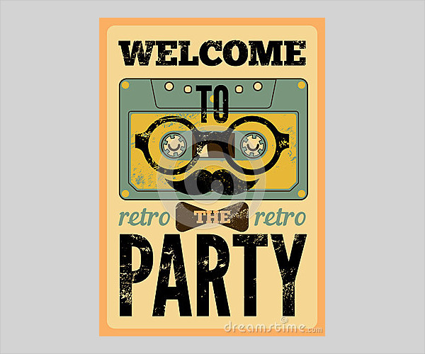 retro party poster design