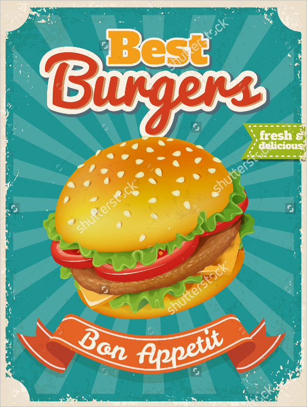 vintage best burger poster