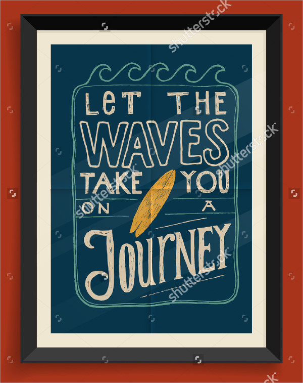 vintage surfing quote poster