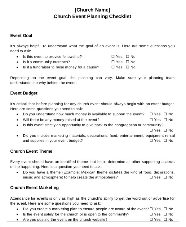 Event Planning Checklist 16+ Free Word, PDF Documents Download