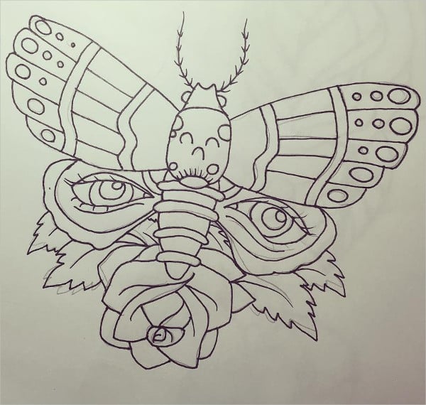 butterfly tattoo drawing