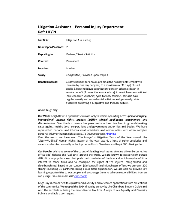 10+ Sample Lawyer Job Description Templates PDF, DOC