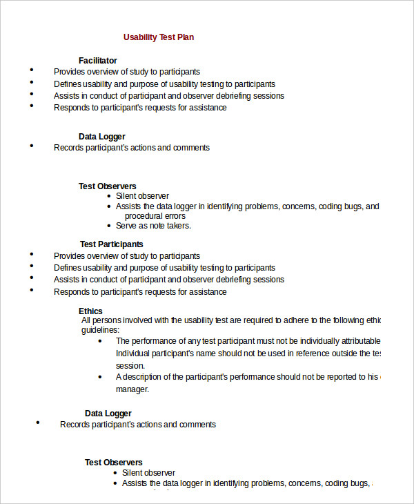 26 Simple Test Plan Templates Word PDF