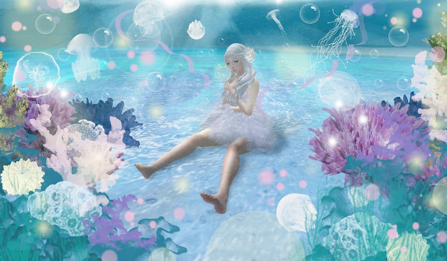 fantasy painting of jellyfish