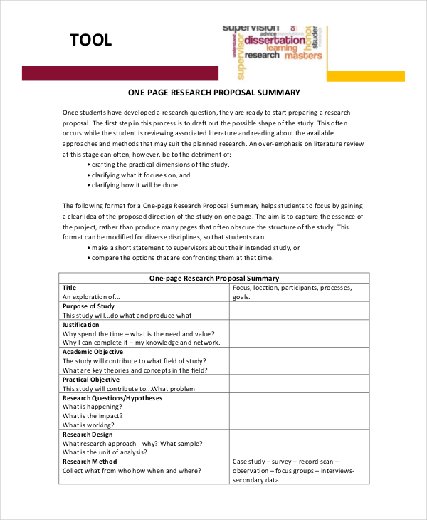 research proposal overview