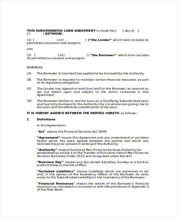 Loan Agreement Template - 18+ Free Word, PDF Document Download | Free