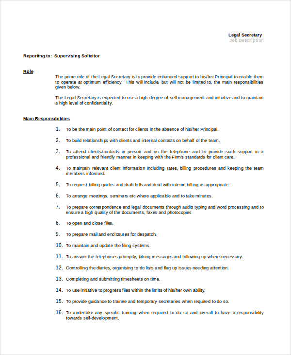 secretary-job-description-example-10-free-word-pdf-documents-download