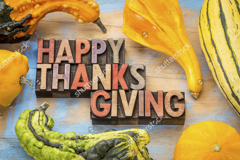 happy thanksgiving letterpress card