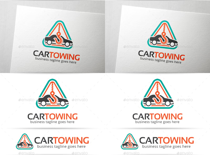 car towing logo design