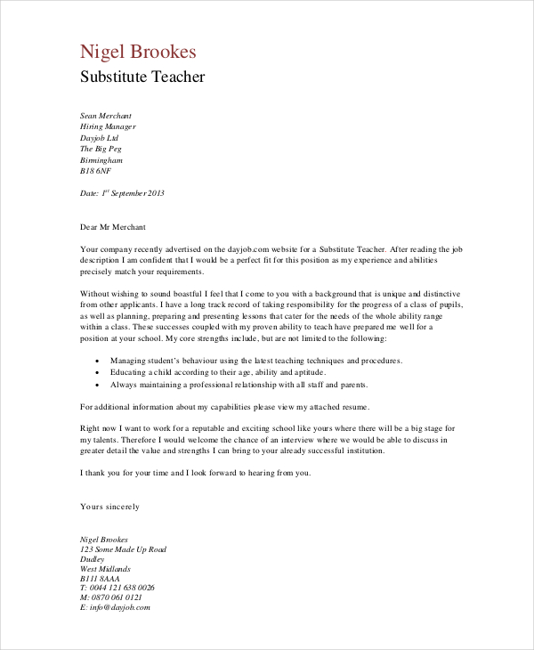 cover letter for gym instructor