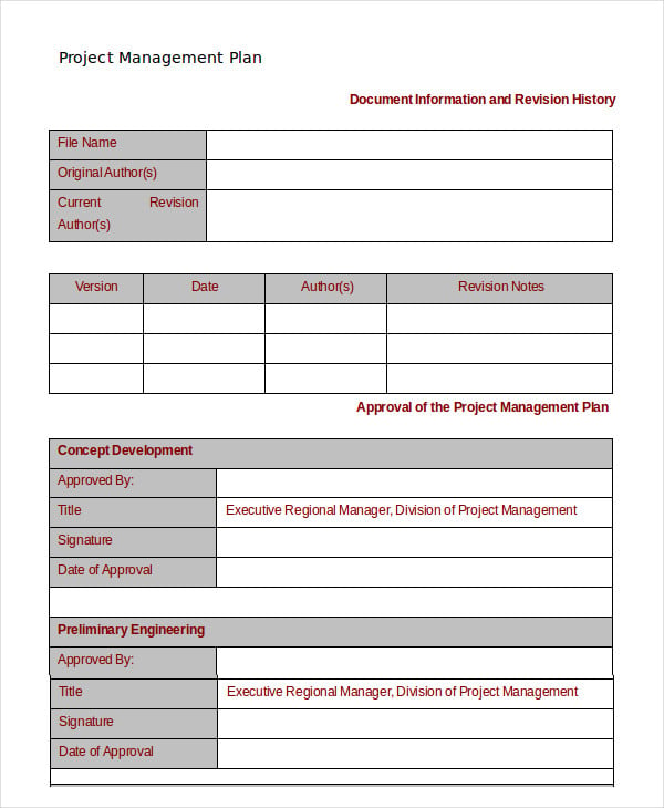 18 Simple Project Management Templates Word Pdf Docs 9342