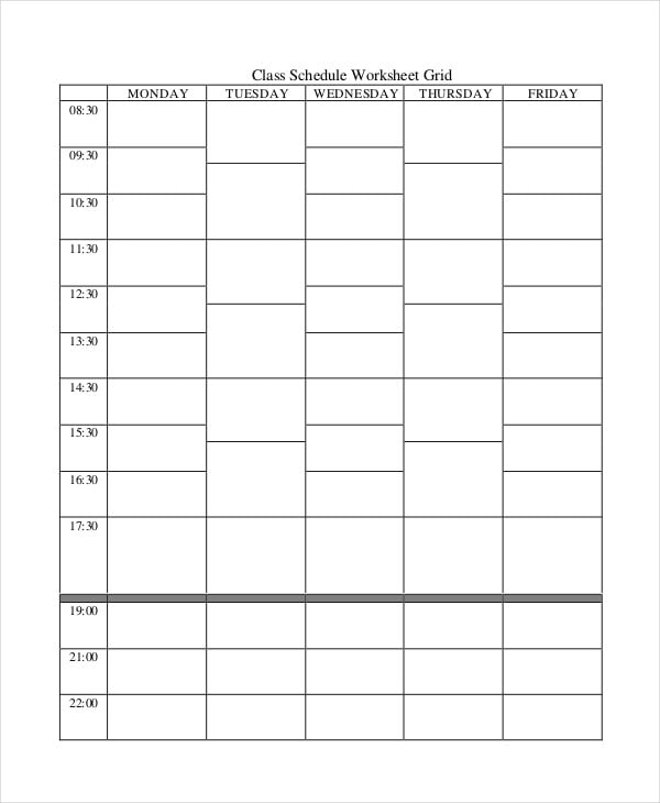 Schedule Grid Template from images.template.net