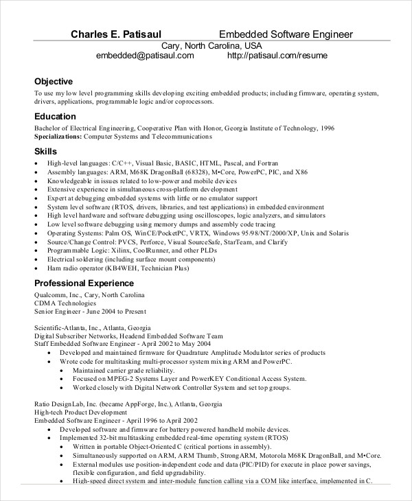 software engineer resume templates word download