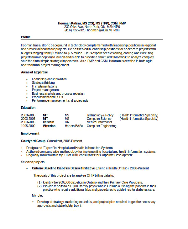 resume format in computer science