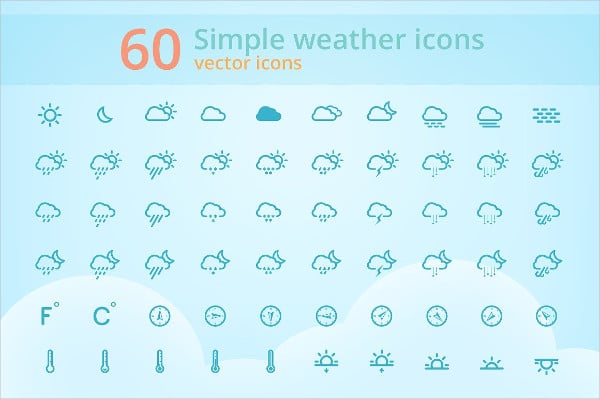 60 simple weather icons
