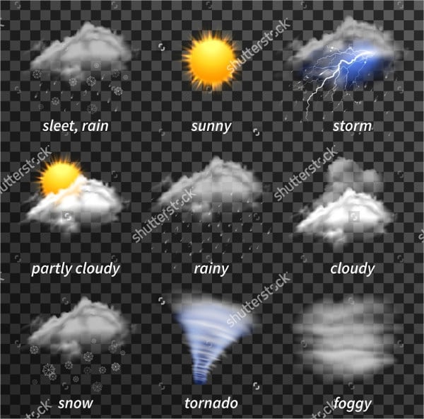 realistic weather icons