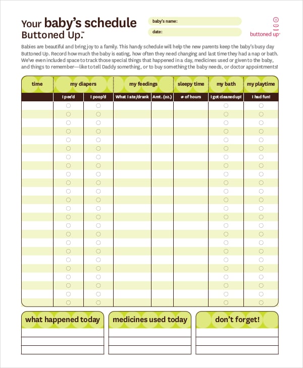 Baby Feeding Schedule 9 Free Word Pdf Psd Documents Download Free Premium Templates