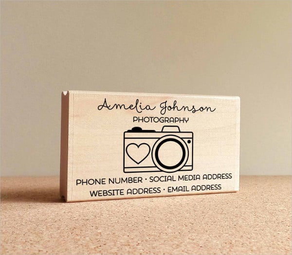 wood mounted photography business card