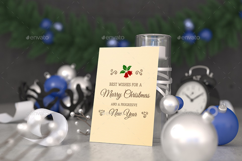 christmas greeting card mockups