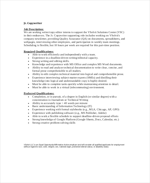 10+ Copywriter Job Description Templates PDF, DOC