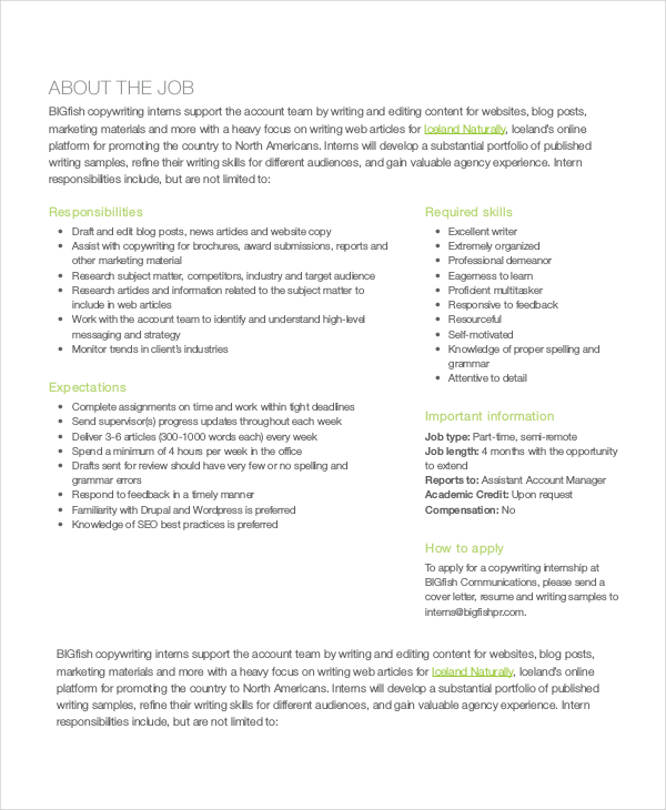 10+ Copywriter Job Description Templates PDF, DOC