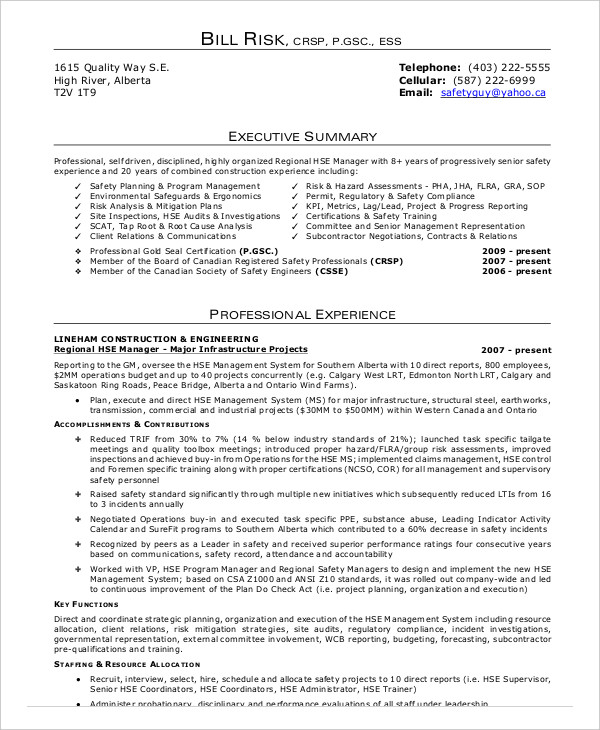 construction-safety-resume-examples