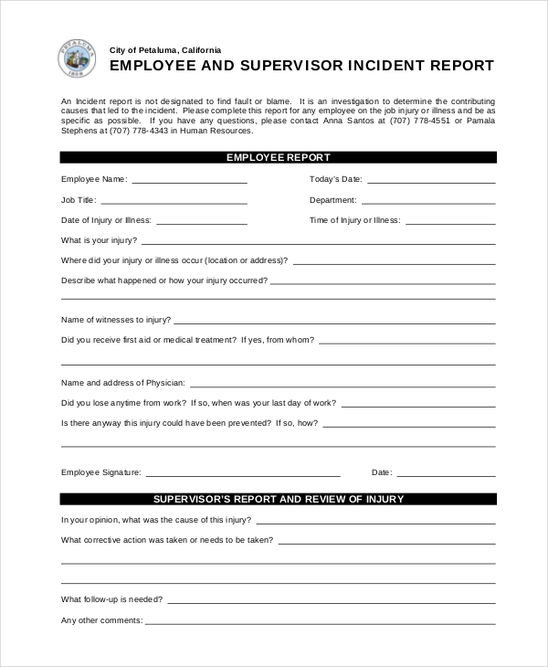 31+ Sample Incident Report Templates - PDF, Docs, Word