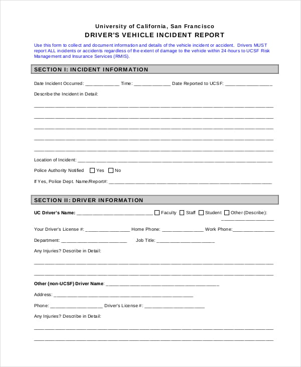 31+ Sample Incident Report Templates PDF, Docs, Word