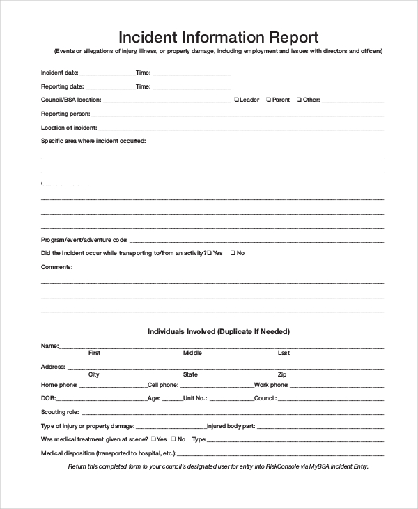 31+ Sample Incident Report Templates - PDF, Docs, Word