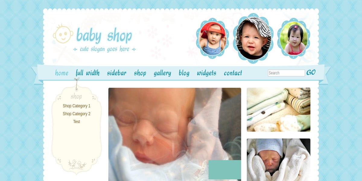 online baby store shopping cart wordpress theme